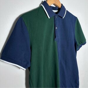Men's Green and Blue Polo Shirt